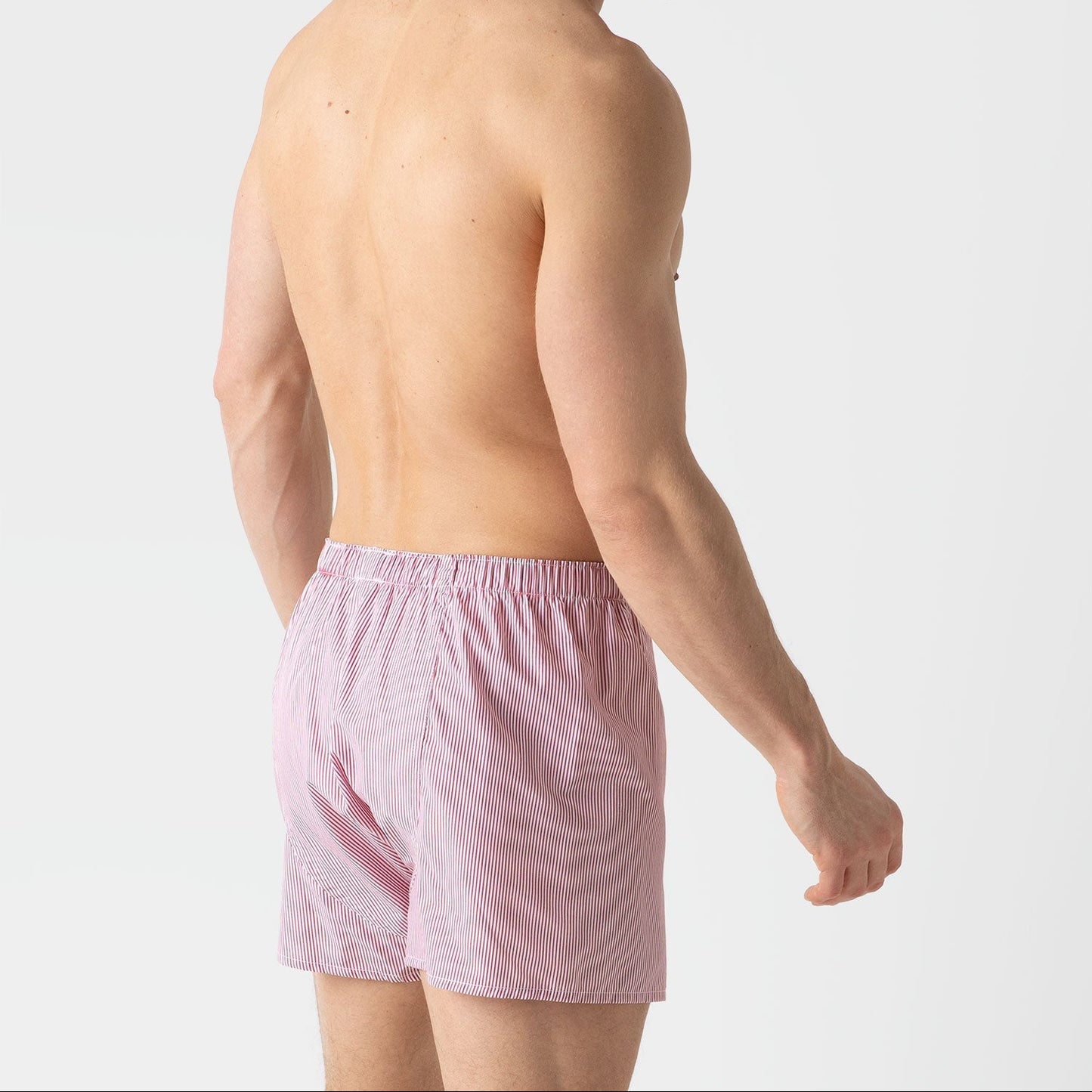 Sunspel Boxer Short White/Red/Navy Pinstripe