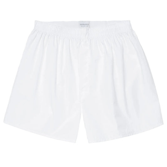 Sunspel Cotton Poplin Boxer Short White