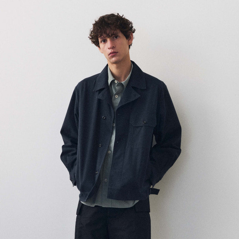 MHL Utility Jacket Washed Cotton Ripstop Ink