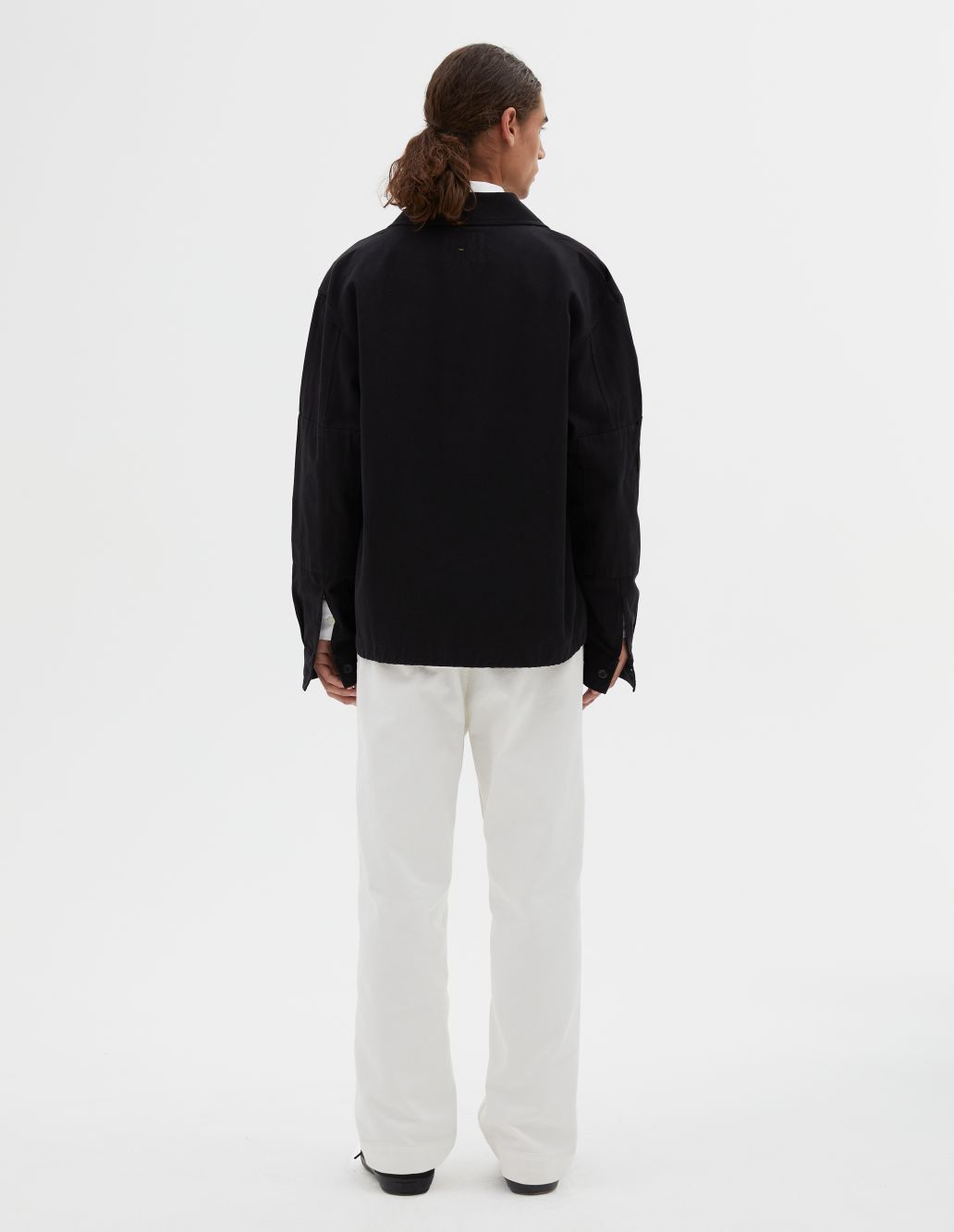 MHL Padded Drawcord Jacket  Cotton Hemp Twill Black