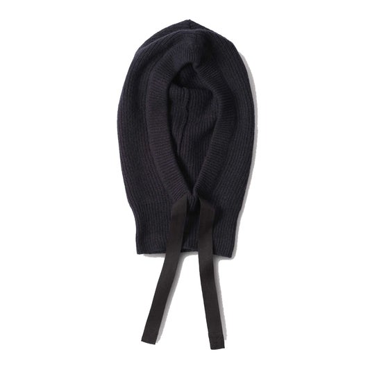 MHL Knitted Hood Lambswool Dark Navy