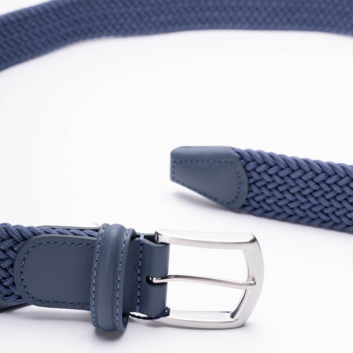 Andersons Elastic Woven Belt Mid Blue