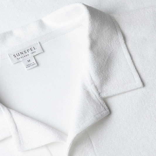 Sunspel Towelling Polo Shirt White