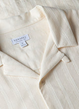 Load image into Gallery viewer, Sunspel Stripe Camp Collar Shirt Ecru
