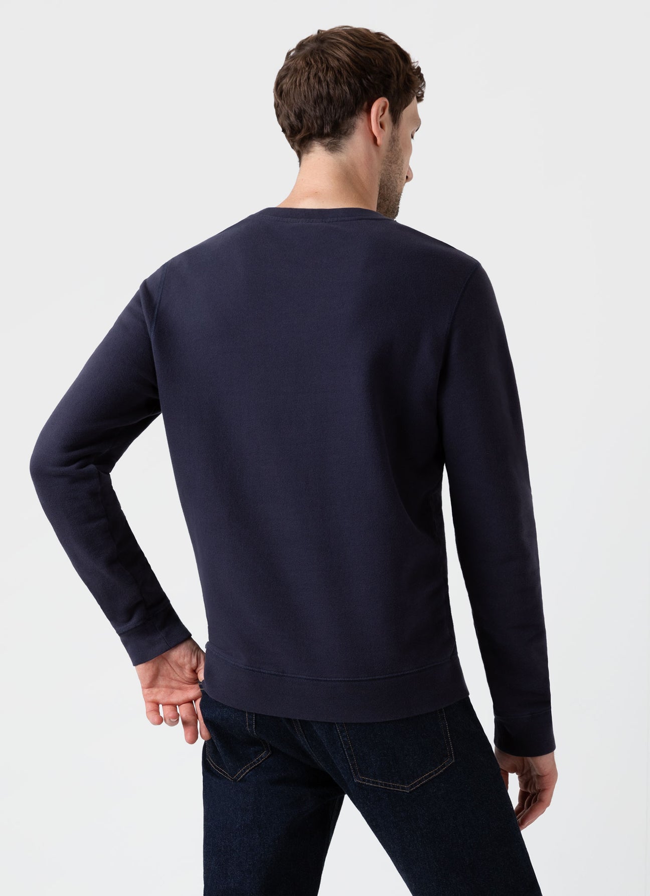 Sunspel Loopback Sweatshirt Dark Navy