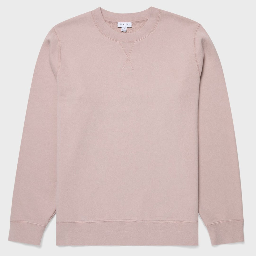 Sunspel Loopback Sweatshirt Pale Pink