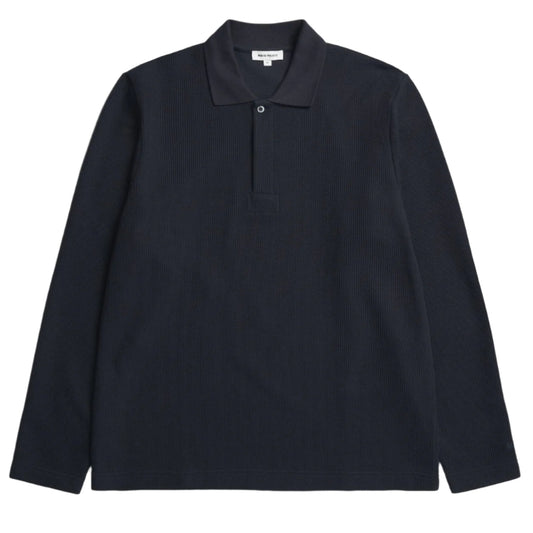 Norse Projects Ruben Double Face LS Polo Dark Navy