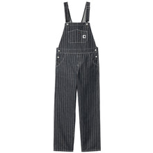 Load image into Gallery viewer, Carhartt W&#39; Orlean Bib Overall Straight Black/White Stone Washed
