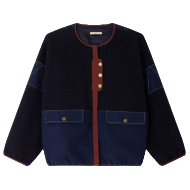 Sessun Cold Night Round Neck Jacket Moon Indigo