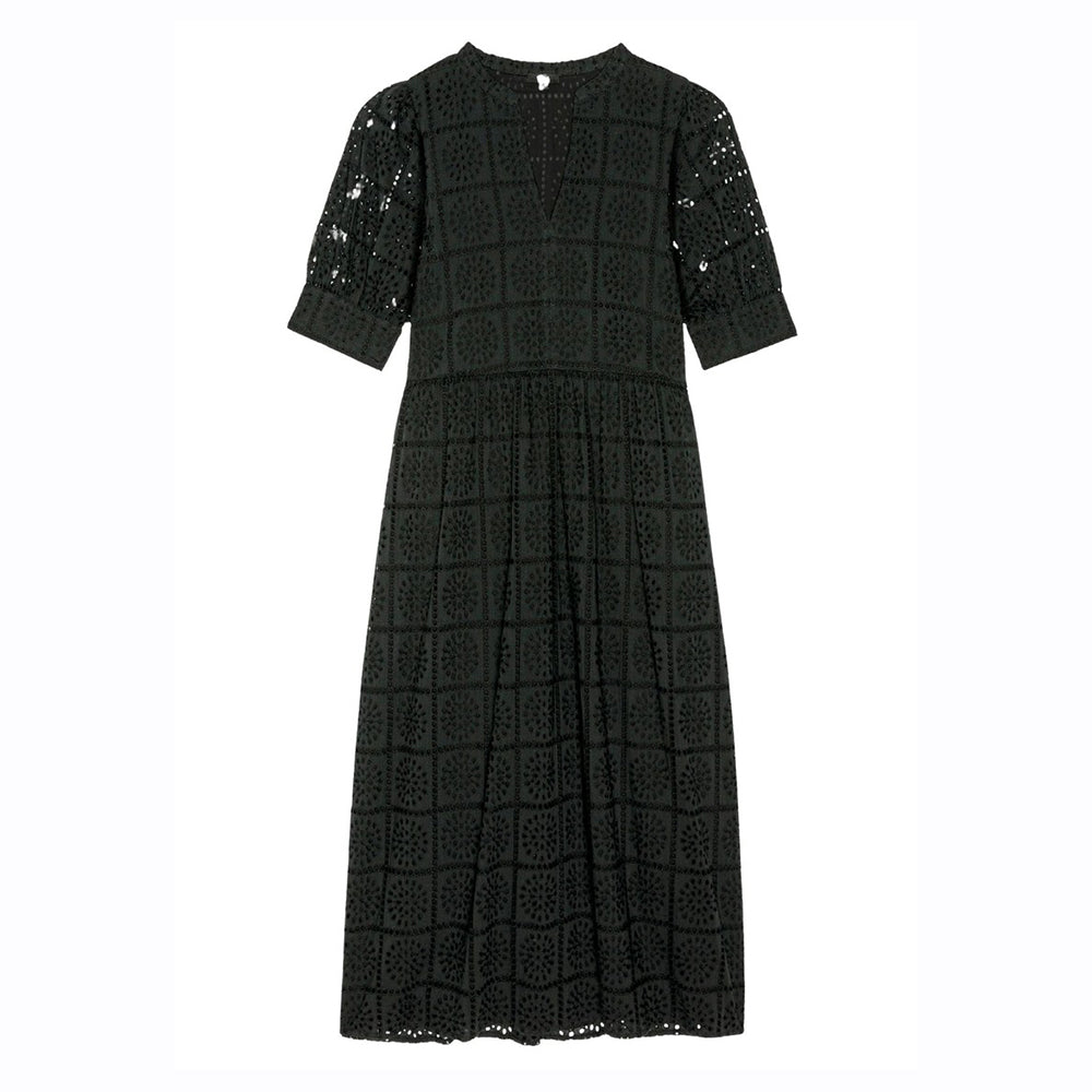 Rails Nella Dress Black Grid Embroidery