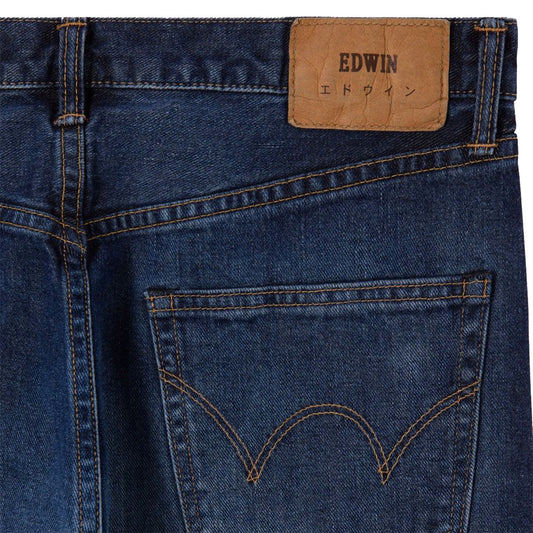 Edwin Regular Tapered Kaihara Stretch Denim Jean Blue Mid Dark Used