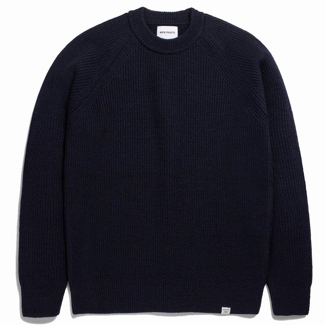Norse Projects Roald Wool Cotton Rib Sweater Dark Navy