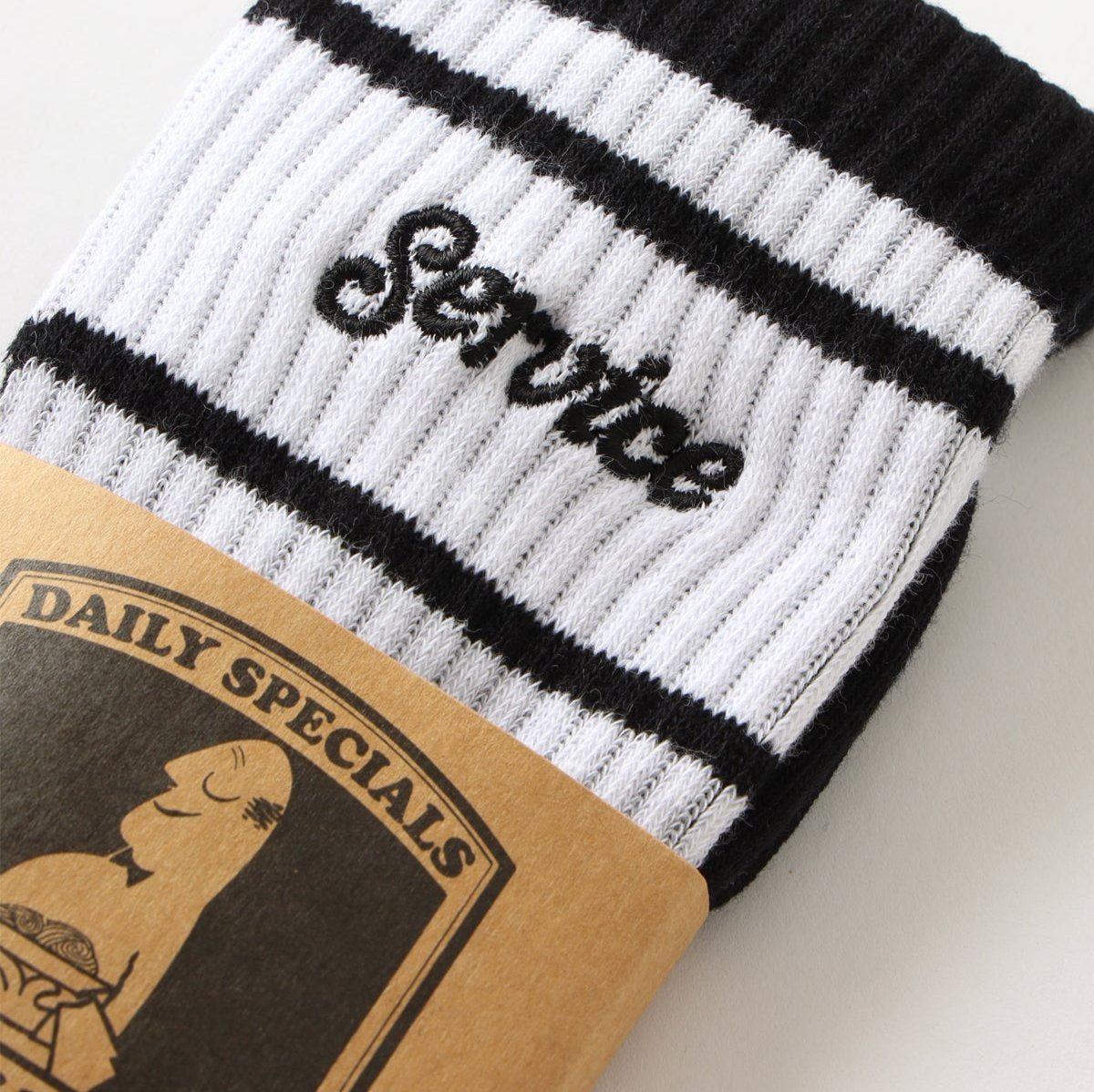 Service Works Logo Ringer Socks Black