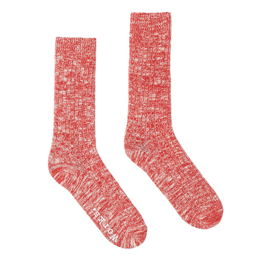 Universal Works Slub Knit Slub Sock Red