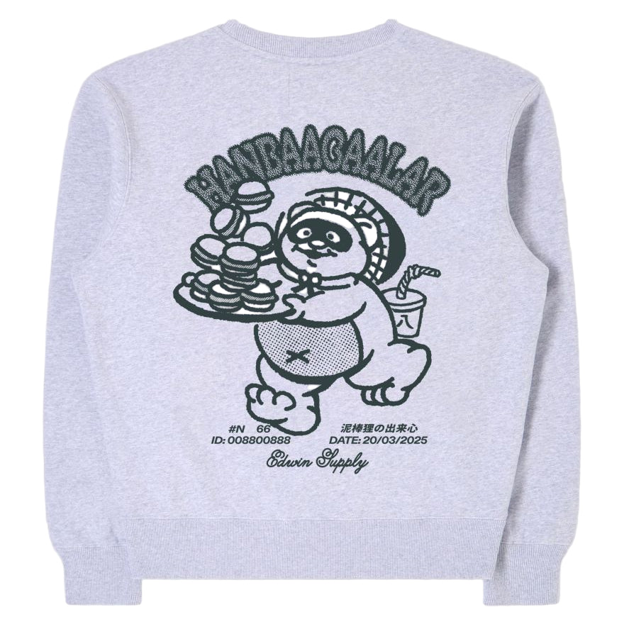Edwin Tanuki Sweat Sweat Grey Marl
