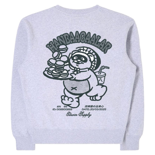 Edwin Tanuki Sweat Sweat Grey Marl
