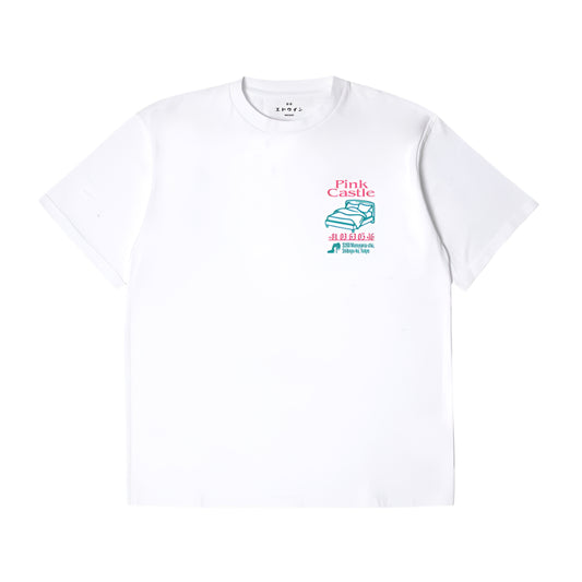 Edwin Pink Castle T-Shirt White
