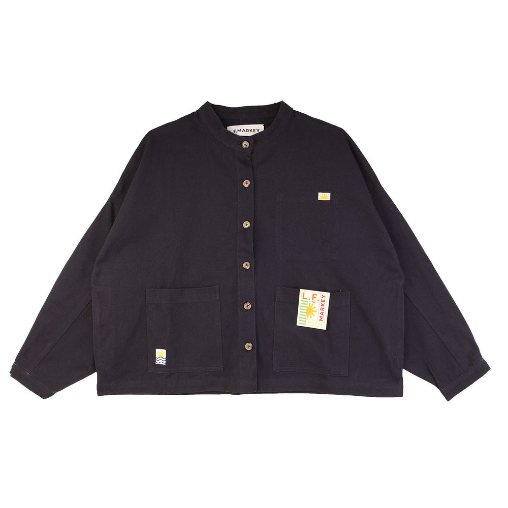 L.F. Markey Wide Chore Coat Navy Canvas