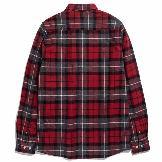 Norse Projects Anton Brushed Flannel Check Burgundy