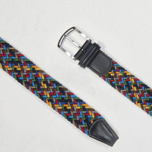 Load image into Gallery viewer, Andersons Classic Elastic Woven Belt Navy/Orange/Yellow/Aqua/Brown
