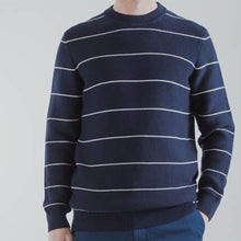 Load image into Gallery viewer, Armor Lux Striped Crew Neck Jumper Aviso Blue / Natural
