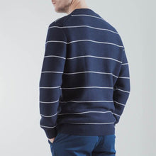 Load image into Gallery viewer, Armor Lux Striped Crew Neck Jumper Aviso Blue / Natural
