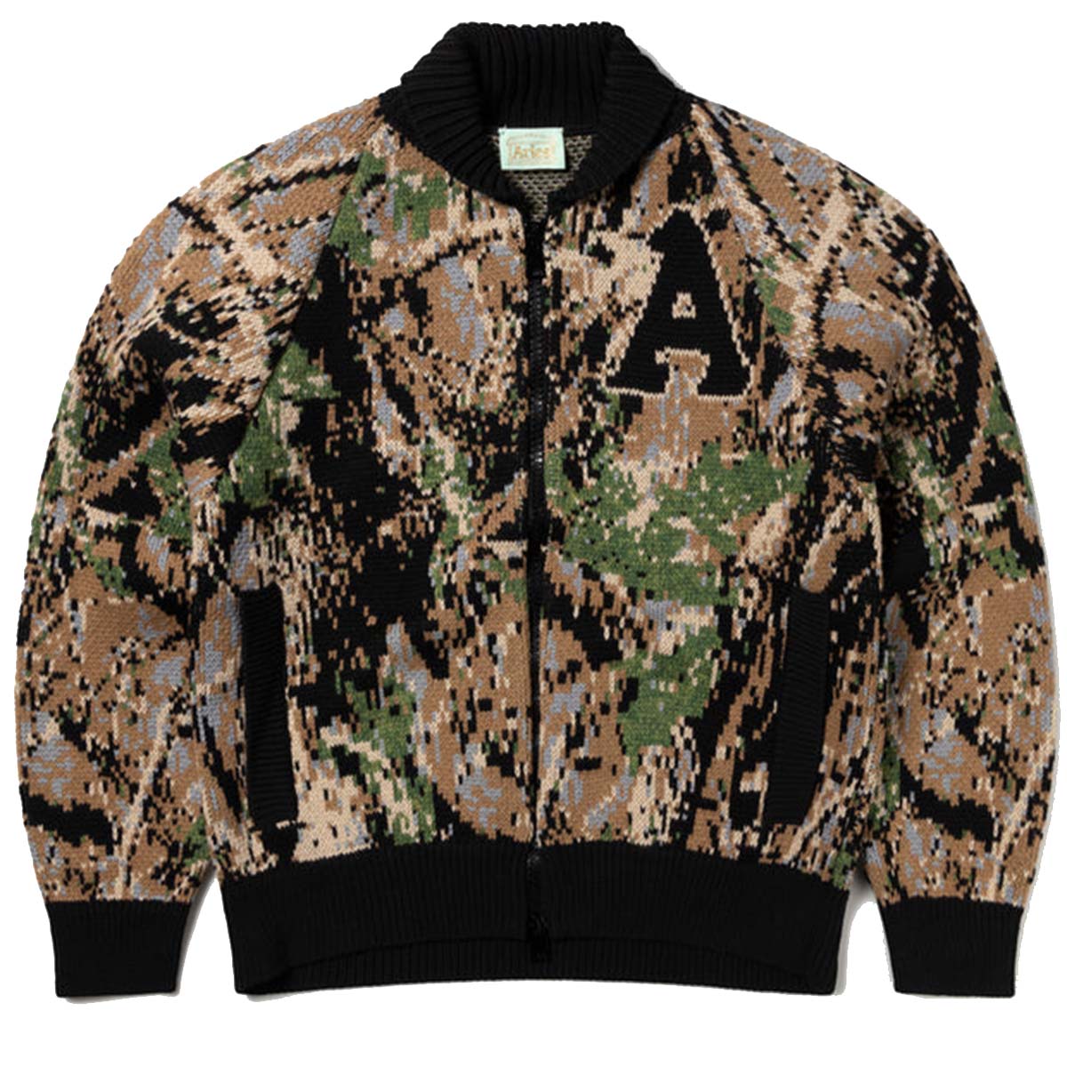 Aries Camo Varsity Zip Thru Knit