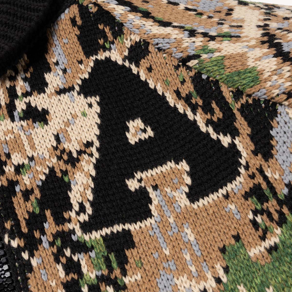 Aries Camo Varsity Zip Thru Knit