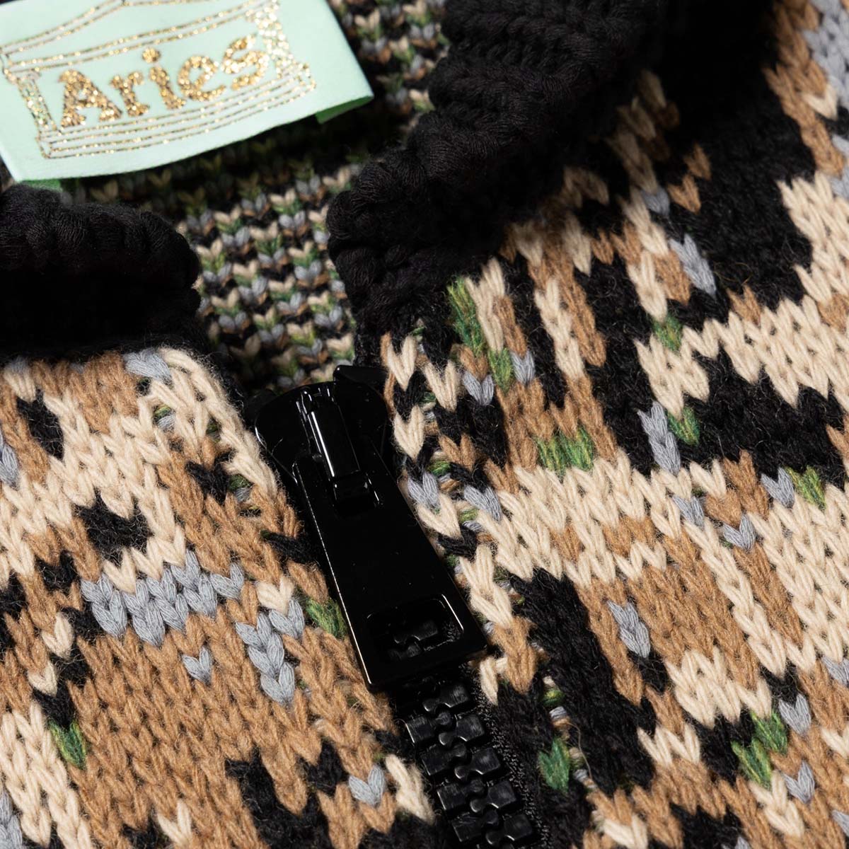 Aries Camo Varsity Zip Thru Knit