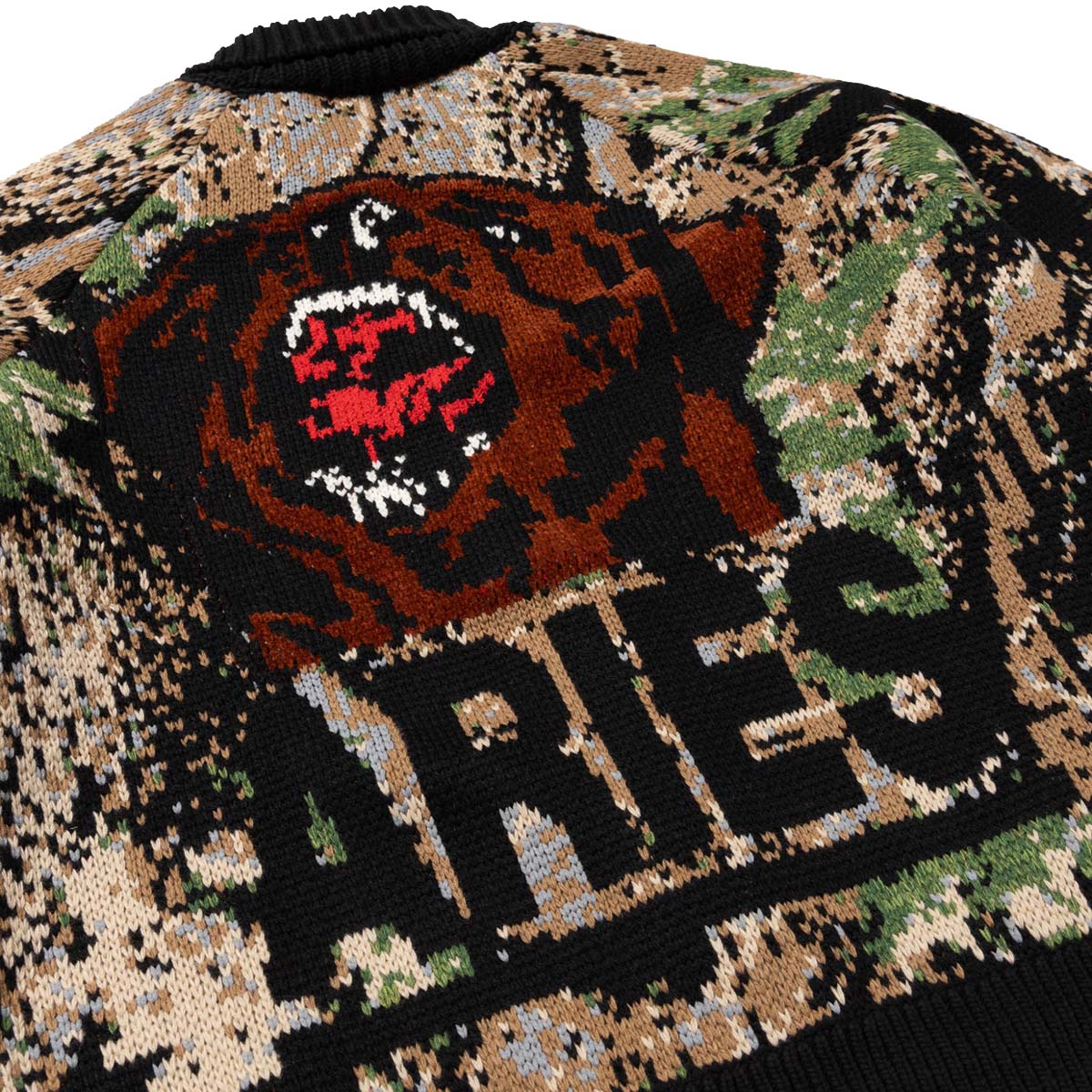 Aries Camo Varsity Zip Thru Knit