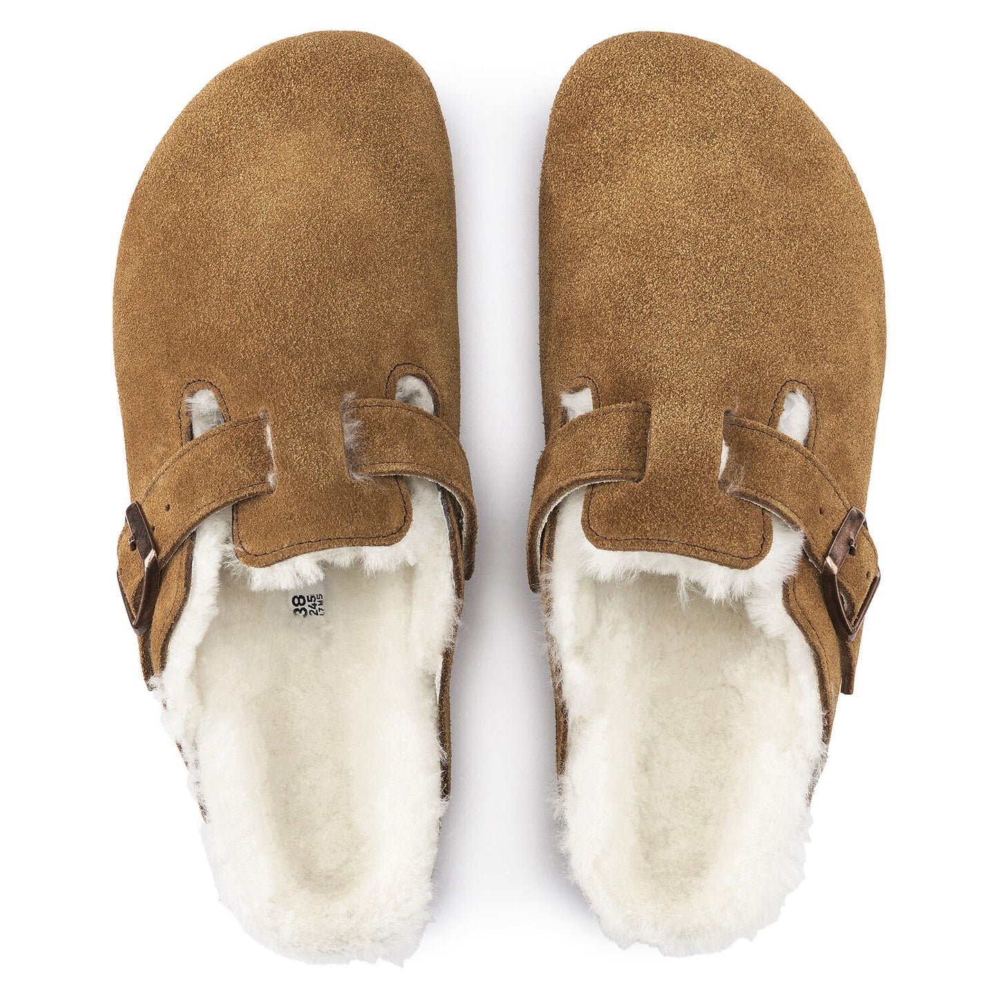 Birkenstock Boston Shearling Suede Leather Mink regular fit