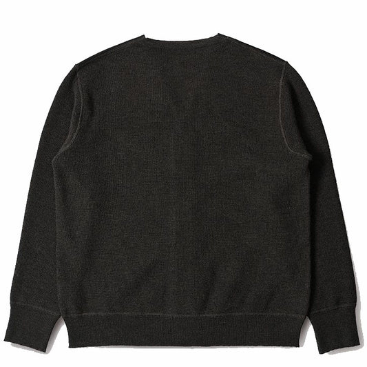 MHL Moleskin Cardigan Dy Wool Ebony
