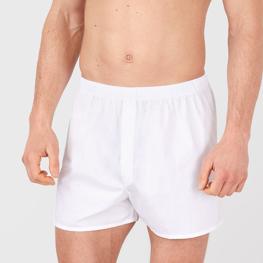 Sunspel Cotton Poplin Boxer Short White