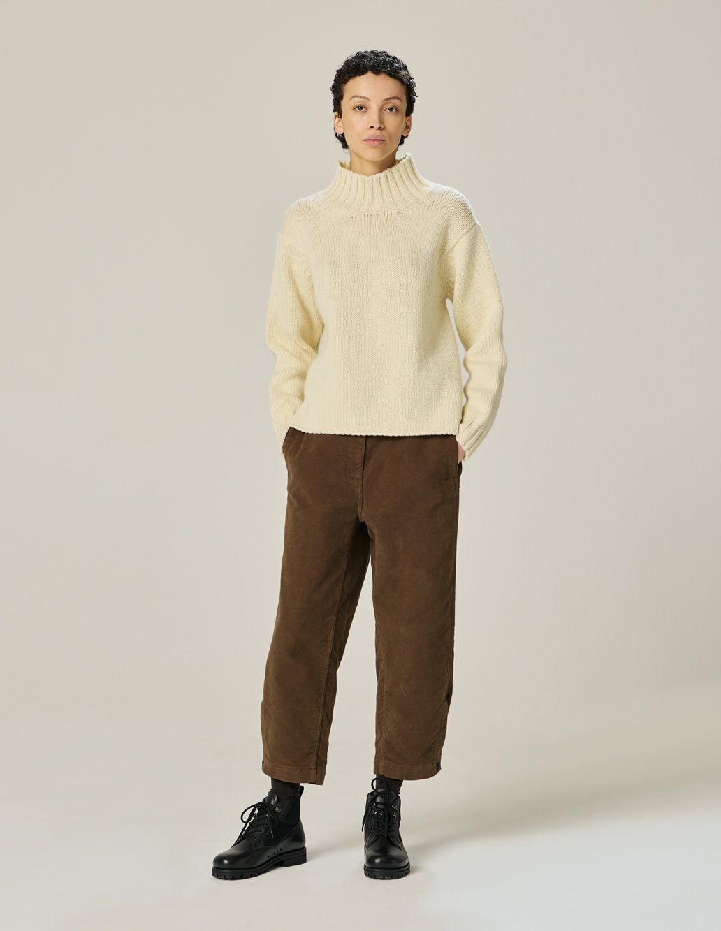 MHL W' Wide Neck Wool Sweater Natural