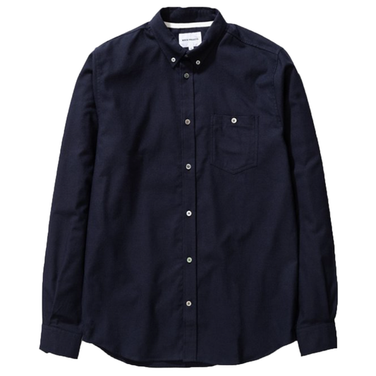 Norse Projects Anton Brushed Flannel Shirt Dark Navy