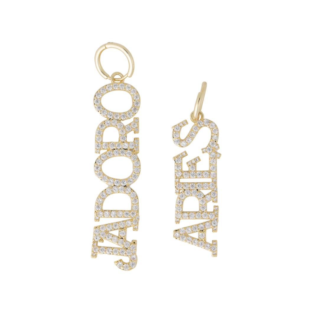 Aries j'adoro Aries Paved Earrings