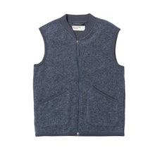 Load image into Gallery viewer, Universal Works Wool Fleece Zip Waistcoat Slate Blue
