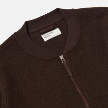 Load image into Gallery viewer, Universal Works Wool Fleece Zip Bomber Brown

