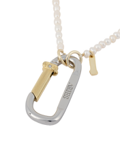 Load image into Gallery viewer, Aries Mini Carabiner Pearl Necklace Pearl
