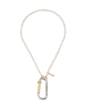 Load image into Gallery viewer, Aries Mini Carabiner Pearl Necklace Pearl
