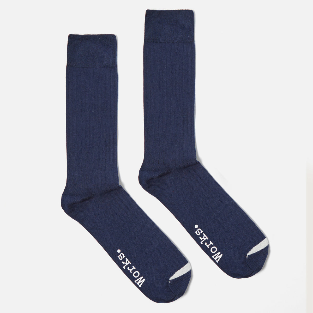 Universal Works Navy Rib Knit Modal Sock Grey