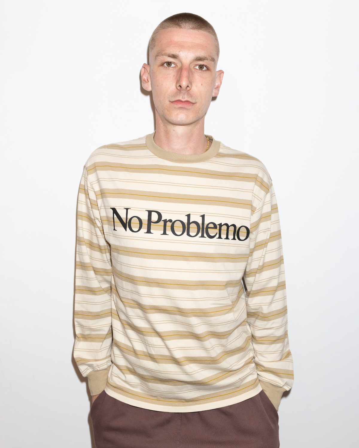 No Problemo Striped LS Tee Sand