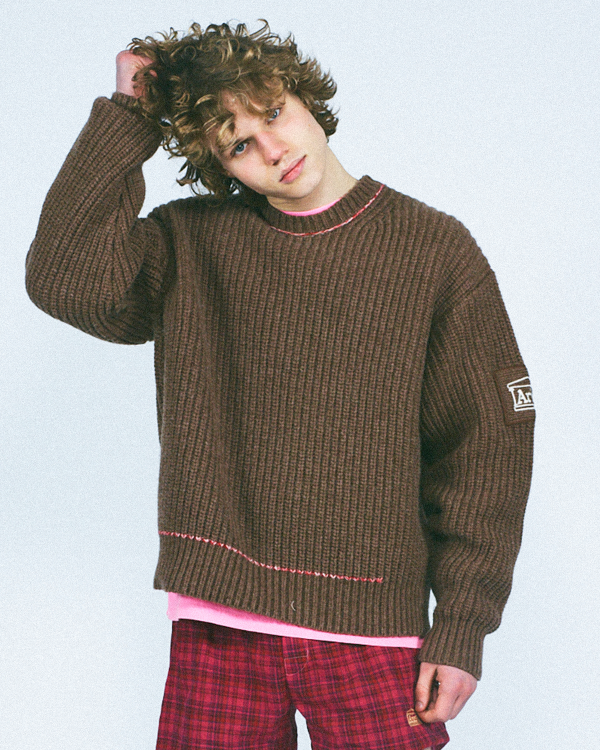 Aries Chunky Knit Classic Jumper Brown