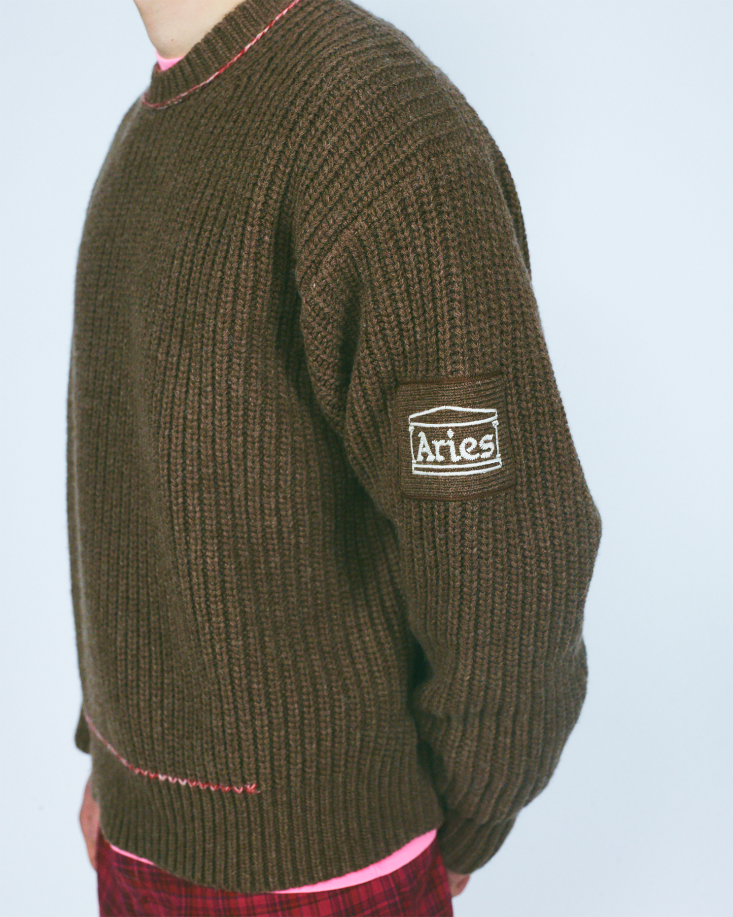 Aries Chunky Knit Classic Jumper Brown
