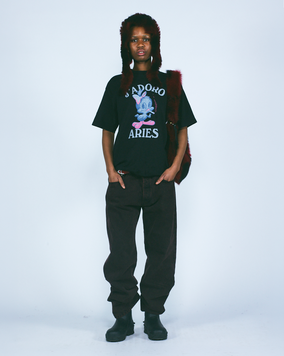 Aries J'adoro Weedie Pie SS Tee Black