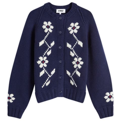 YMC Atomic Flower Cardigan Navy