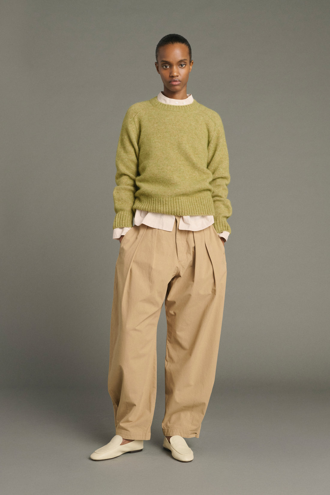 Soeur Envie Alpaca / Wool Crew Jumper Sauge