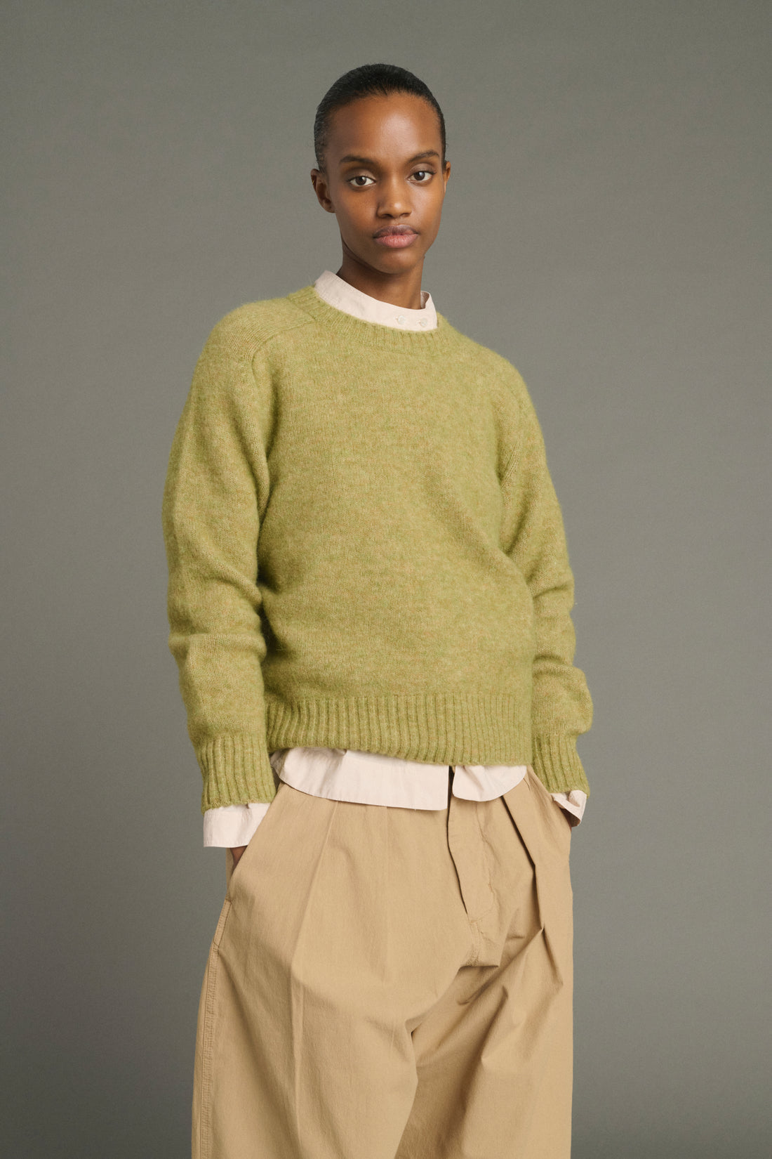 Soeur Envie Alpaca / Wool Crew Jumper Sauge