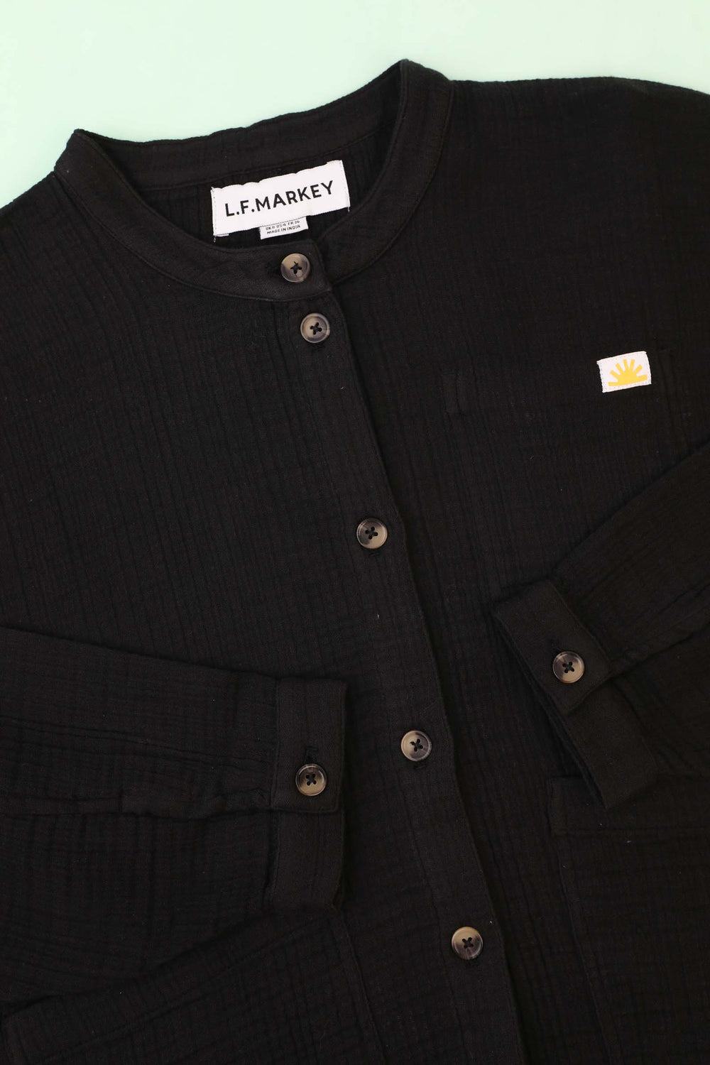 L.F.Markey Wide Chore Coat Longline Black