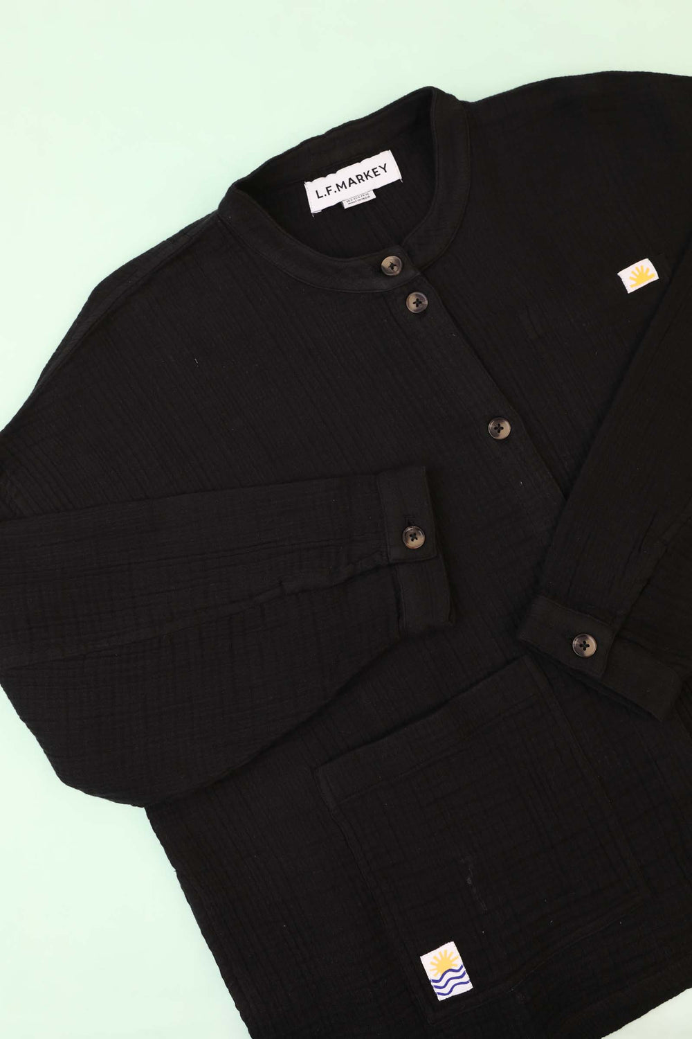 L.F.Markey Wide Chore Coat Longline Black